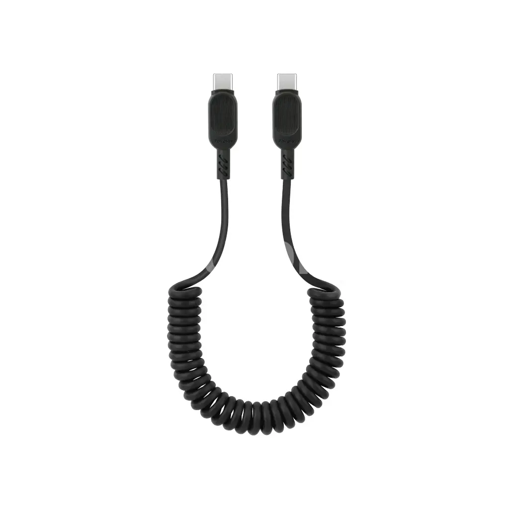 Câble USB-C vers USB-C en spirale – Résistant & Extensible