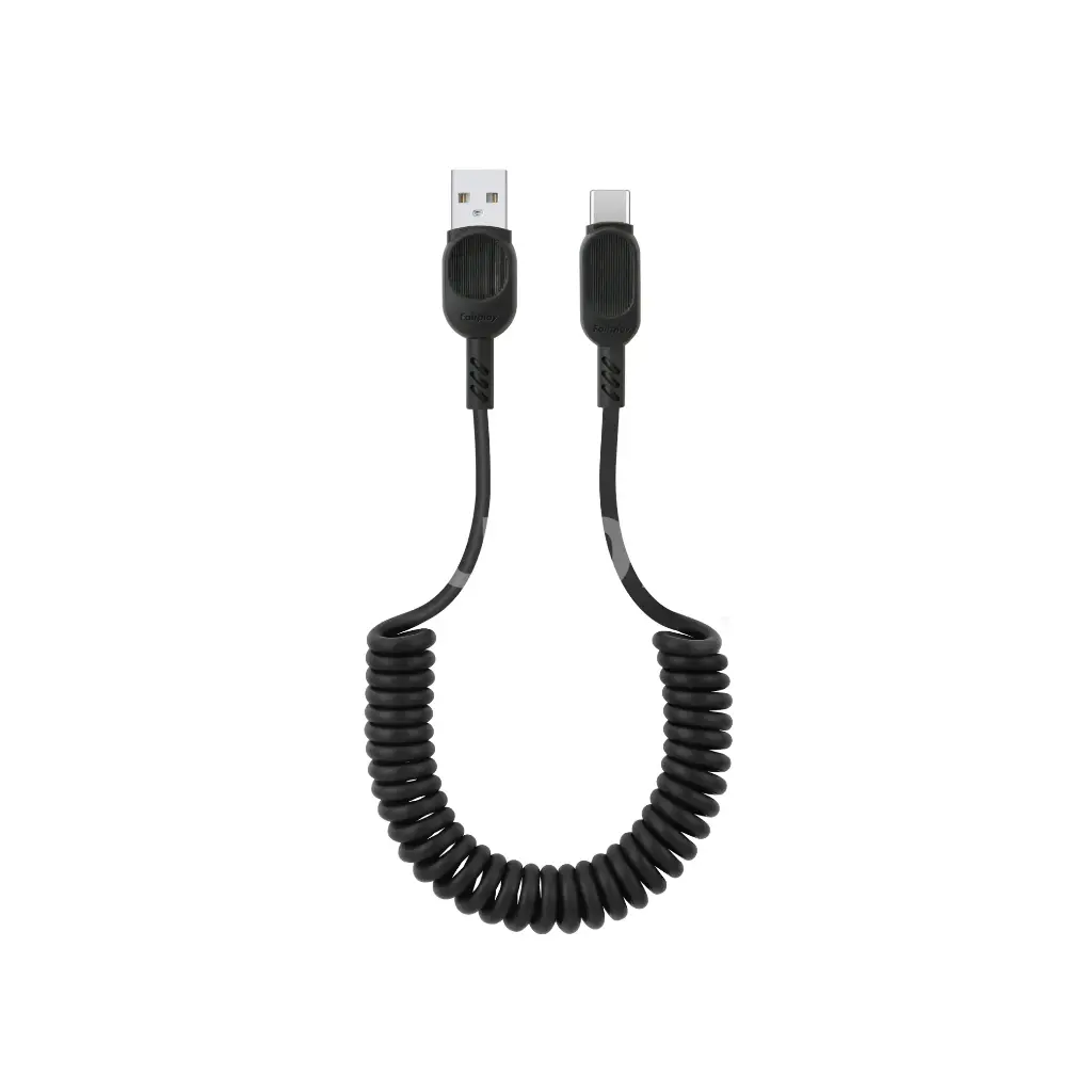 Câble USB-A vers USB-C en spirale – Résistant & Extensible