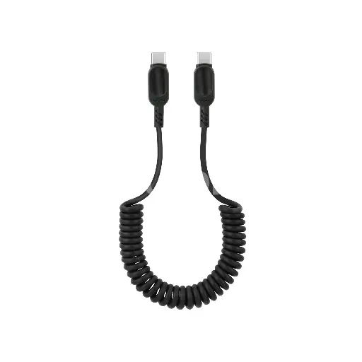 Câble USB-C vers USB-C en spirale – Résistant & Extensible