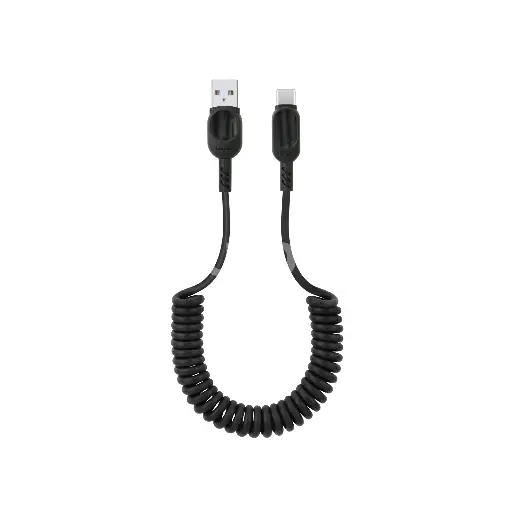 Câble USB-A vers USB-C en spirale – Résistant & Extensible